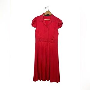 Elie Tahari | Red Silk Midi Dress